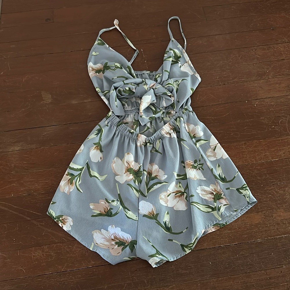 Shein Floral Blue / Pink Romper Size Medium